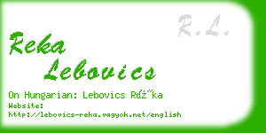 reka lebovics business card